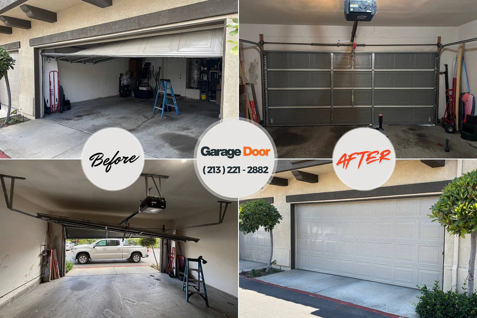 Before and after: garage door repair Orfordville, WI